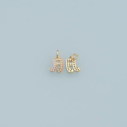 18K Gold Filled Cubic Zirconia Charm Pendant for Jewelry Making
