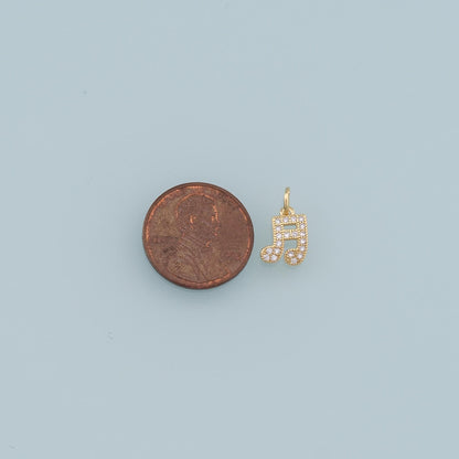 18K Gold Filled Cubic Zirconia Charm Pendant for Jewelry Making