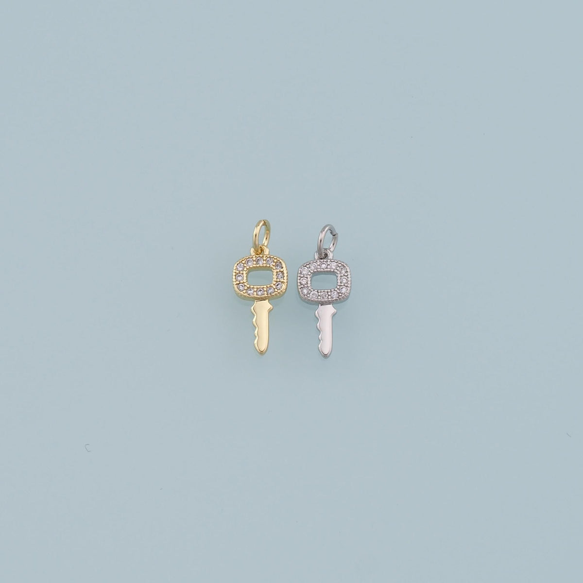 Gold key Charms,18K Gold Filled Key Pendant,key Charm Bracelet Necklace for DIY Jewelry Making Supply