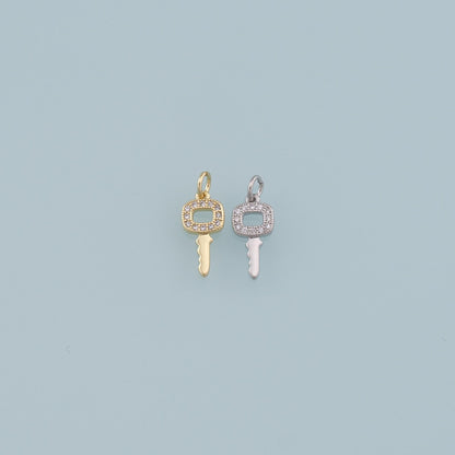 Gold key Charms,18K Gold Filled Key Pendant,key Charm Bracelet Necklace for DIY Jewelry Making Supply