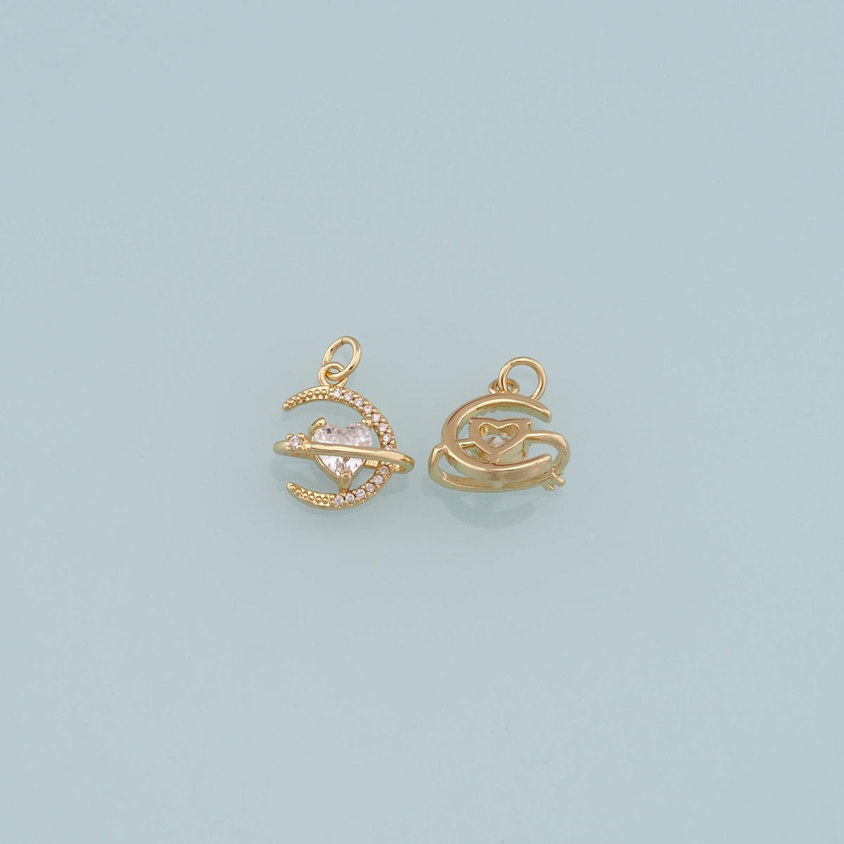 Gold Saturn Charms,18K Gold Filled CZ Saturn Pendant,Silver Celestial Charm Bracelet Necklace for DIY Jewelry Making Supply