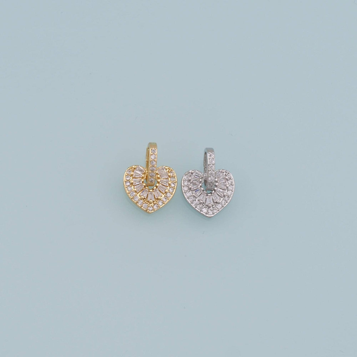 18K Gold Filled Heart Charm Pendant for Jewelry Making