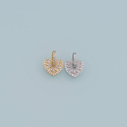 18K Gold Filled Heart Charm Pendant for Jewelry Making