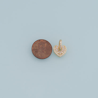 18K Gold Filled Heart Charm Pendant for Jewelry Making