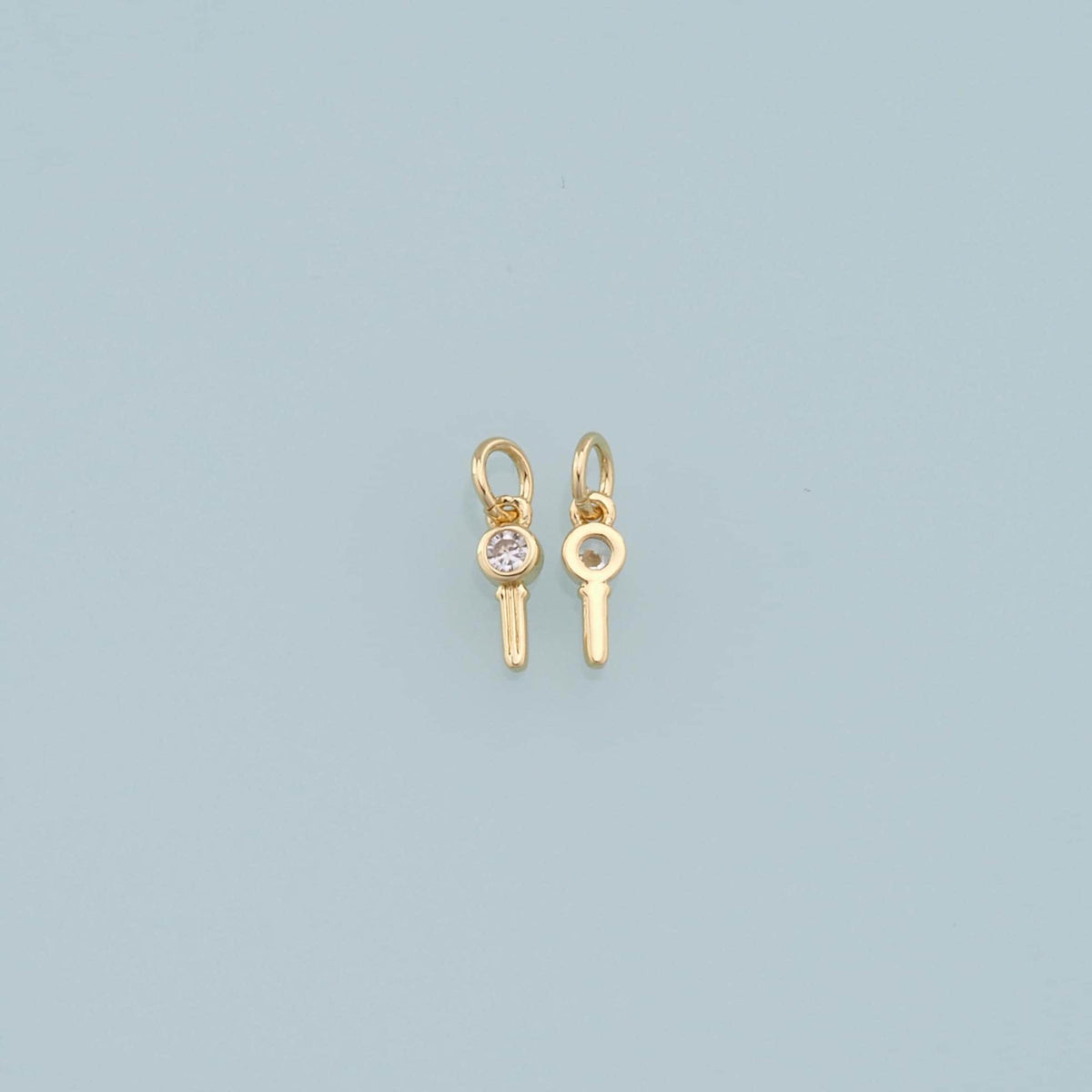 Gold key Charms,18K Gold Filled Key Pendant,key Charm Bracelet Necklace for DIY Jewelry Making Supply
