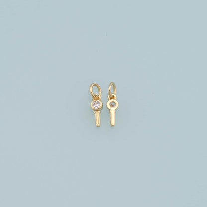 Gold key Charms,18K Gold Filled Key Pendant,key Charm Bracelet Necklace for DIY Jewelry Making Supply
