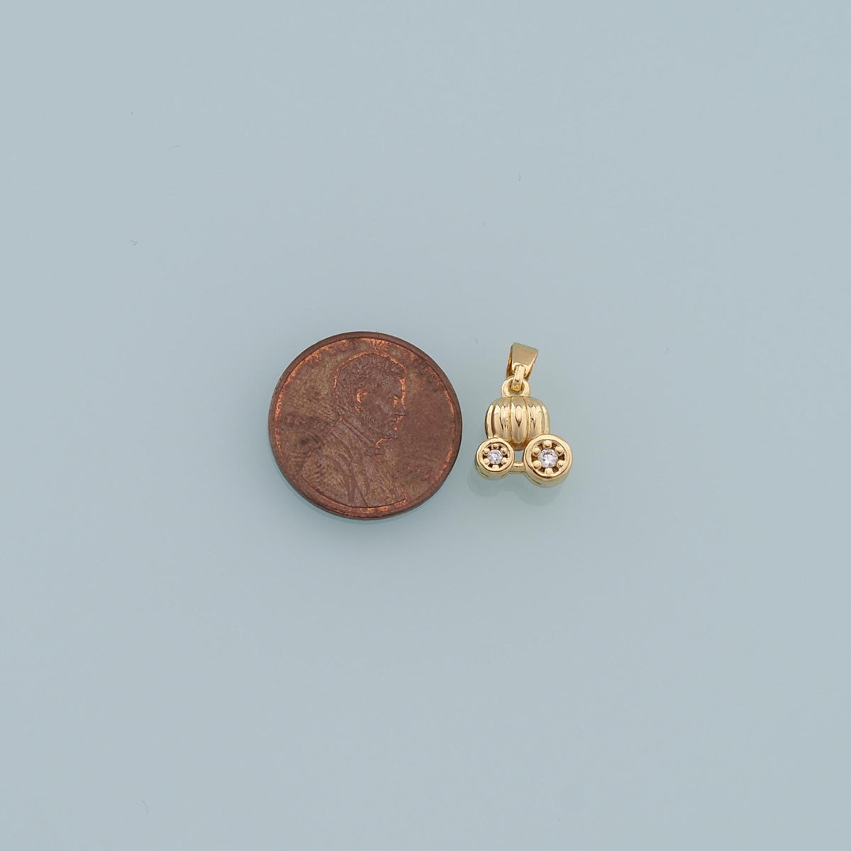 Gold Pumpkin Charms,18K Gold Filled pumpkin cart Pendant,pumpkin cart Charm Bracelet Necklace for DIY Jewelry Making Supply