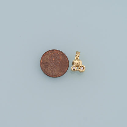 Gold Pumpkin Charms,18K Gold Filled pumpkin cart Pendant,pumpkin cart Charm Bracelet Necklace for DIY Jewelry Making Supply