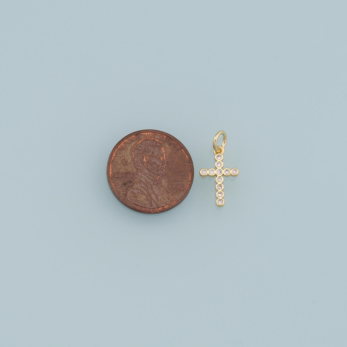 Gold Cross Charms,18K Gold Filled Cross Pendant,CZ Cross Charm Bracelet Necklace for DIY Jewelry Making Supply
