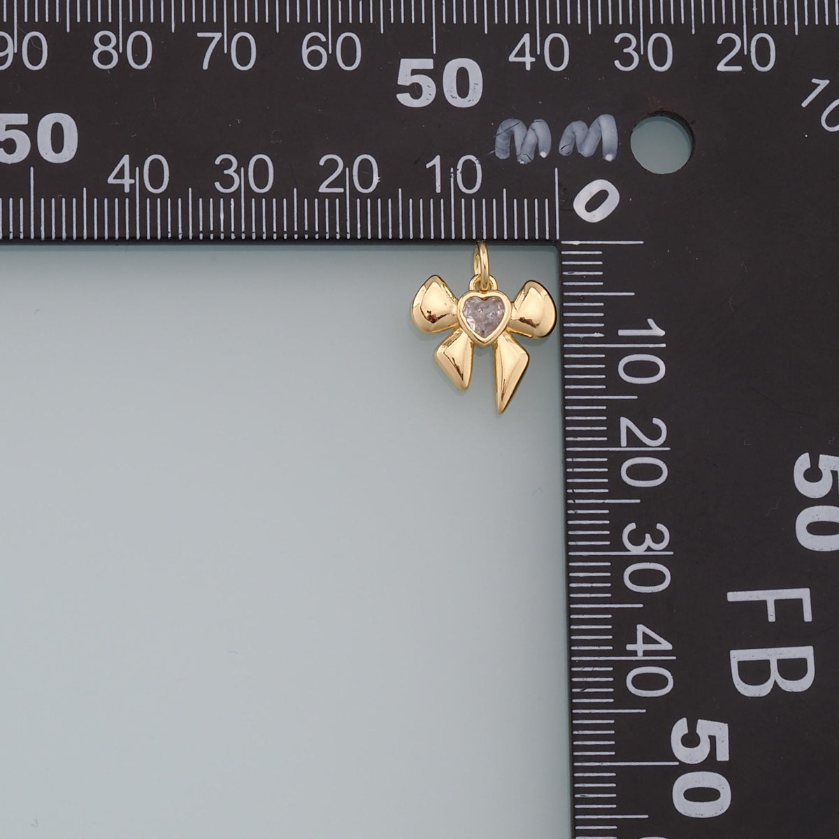 Gold Bow Charms,18K Gold Filled Bow Heart Pendant,bow tie Charm Bracelet Necklace for DIY Jewelry Making Supply
