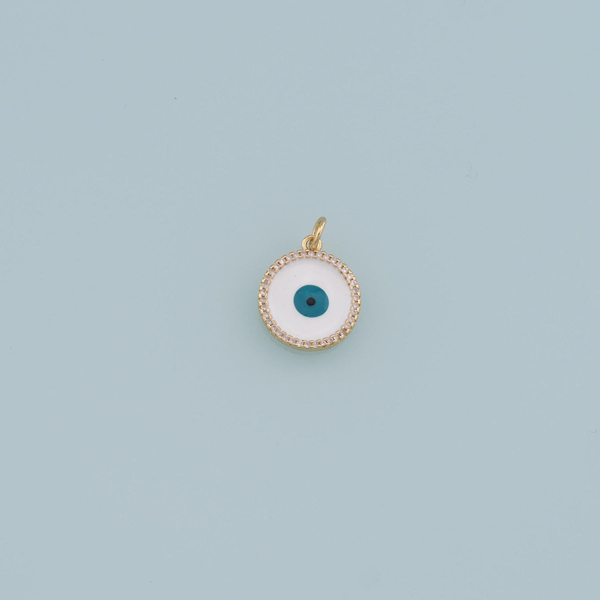 Gold Evil Eye Charms,18K Gold Filled Evil Eye Pendant,CZ Micro Pave Evil Eye Charm Bracelet Necklace for DIY Jewelry Making S