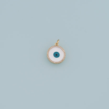 Gold Evil Eye Charms,18K Gold Filled Evil Eye Pendant,CZ Micro Pave Evil Eye Charm Bracelet Necklace for DIY Jewelry Making S
