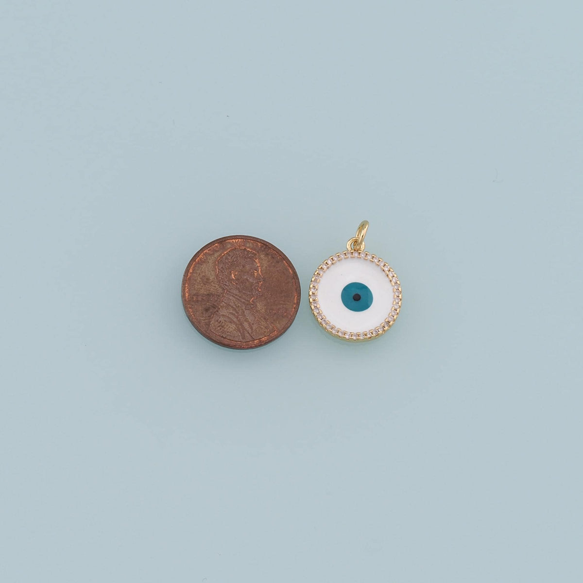 Gold Evil Eye Charms,18K Gold Filled Evil Eye Pendant,CZ Micro Pave Evil Eye Charm Bracelet Necklace for DIY Jewelry Making S