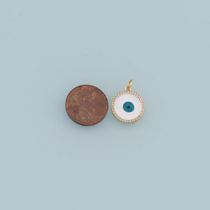 Gold Evil Eye Charms,18K Gold Filled Evil Eye Pendant,CZ Micro Pave Evil Eye Charm Bracelet Necklace for DIY Jewelry Making S