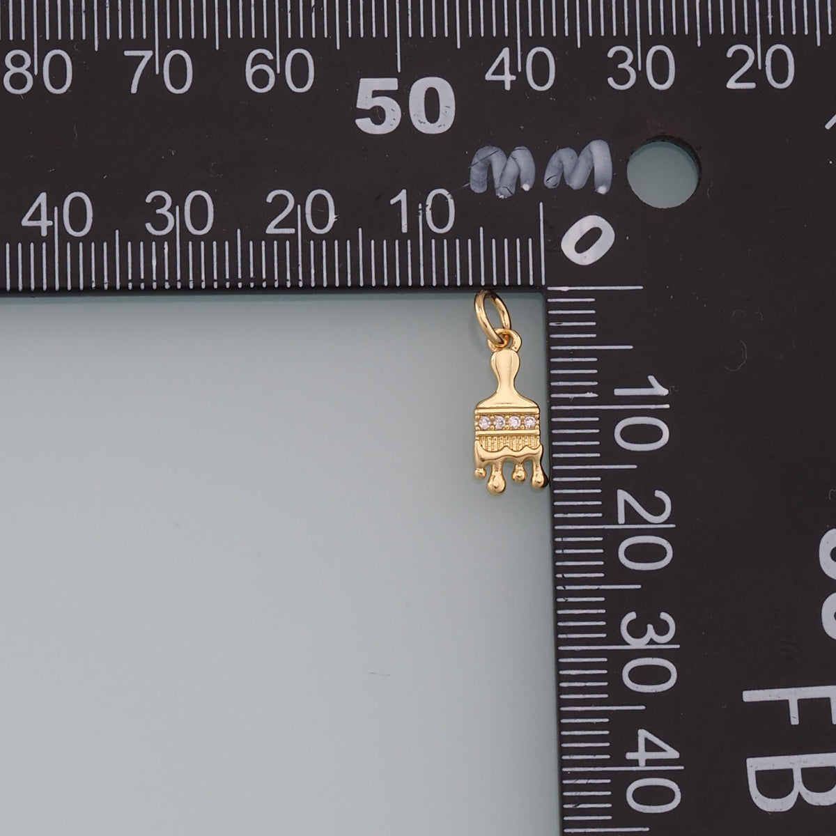 Gold Brush Charms,18K Gold Filled Brush Pendant,Brush Charm Bracelet Necklace for DIY Jewelry Making Supply