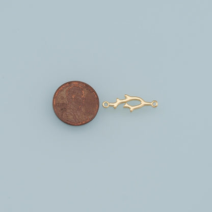 Gold Branches Charms,18K Gold Filled Branches Pendant,Branches Charm Bracelet Necklace for DIY Jewelry Making Supply