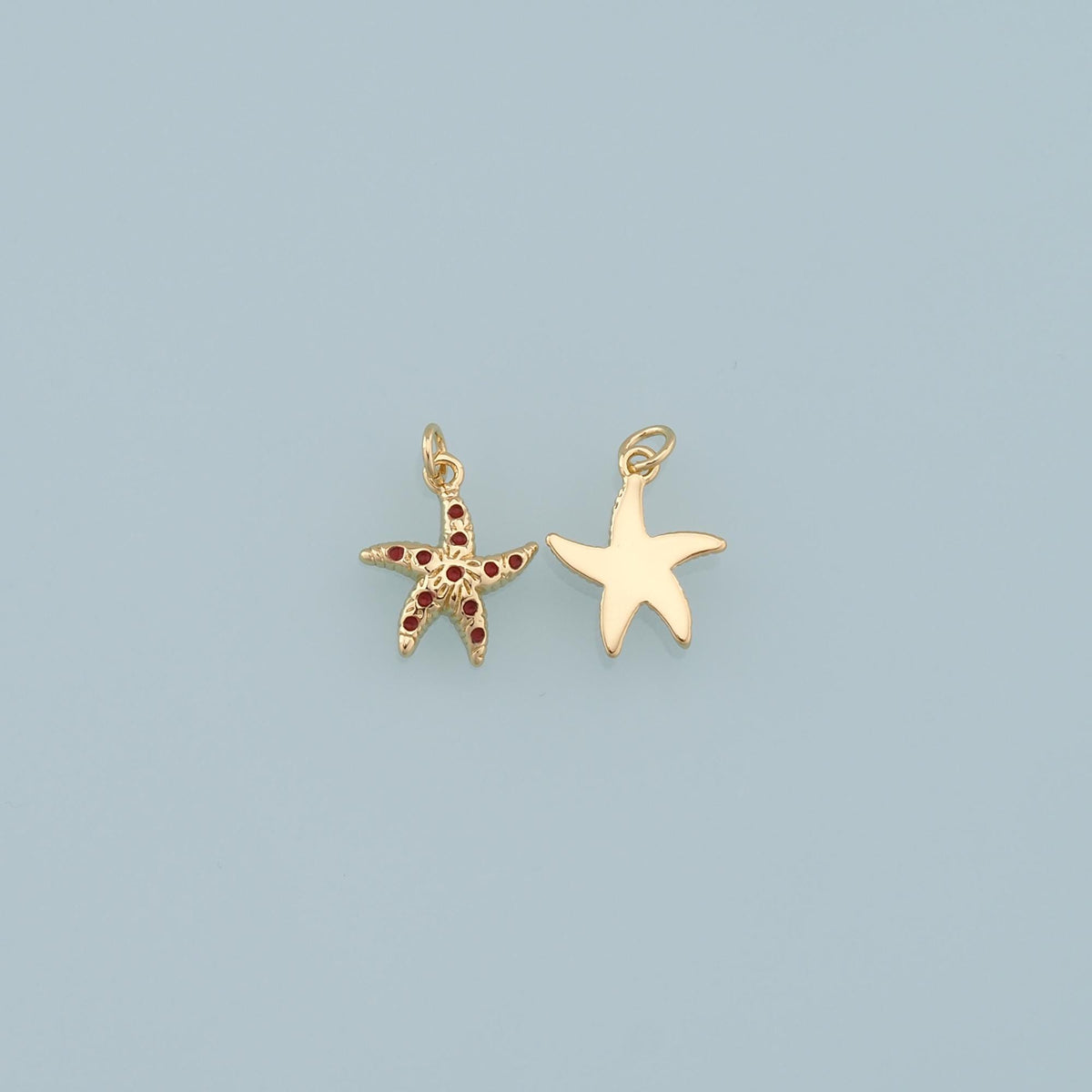 Gold Starfish Charms,18K Gold Filled Sea Star Pendant,Starfish Charm Bracelet Necklace for DIY Jewelry Making Supply