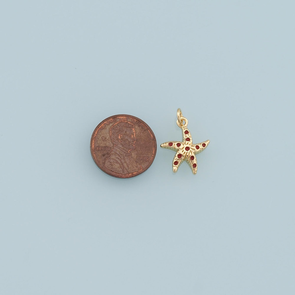 Gold Starfish Charms,18K Gold Filled Sea Star Pendant,Starfish Charm Bracelet Necklace for DIY Jewelry Making Supply