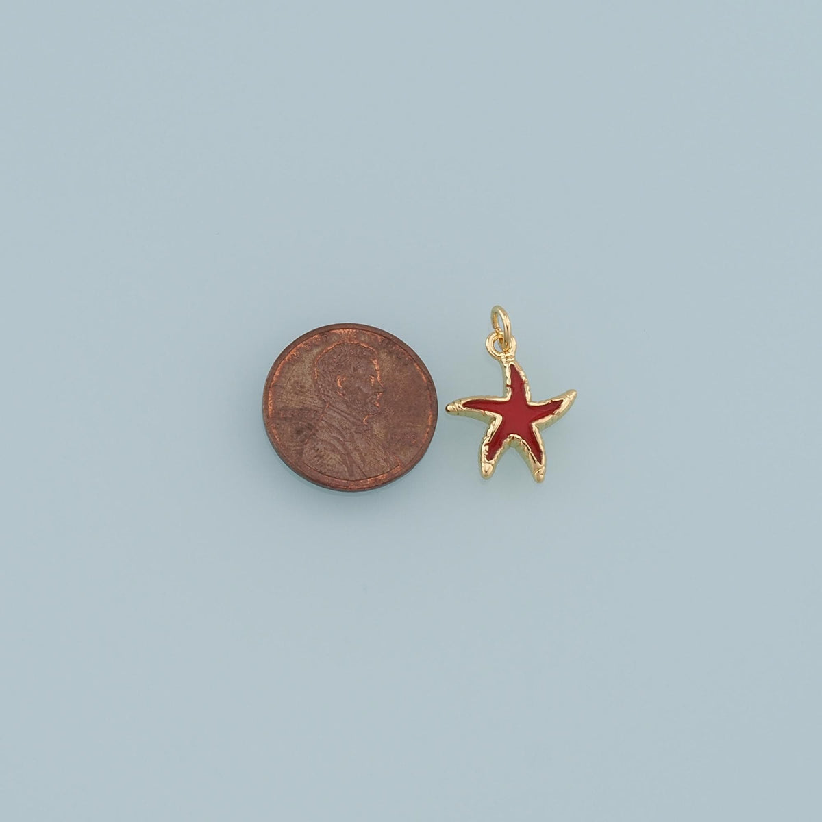 Gold Starfish Charms,18K Gold Filled Sea Star Pendant,Starfish Charm Bracelet Necklace for DIY Jewelry Making Supply