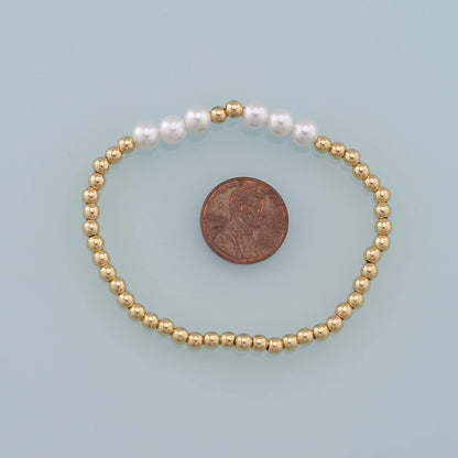 Gold Beaded Bracelet,18K Gold Filled Pearl Bracelet,Half-finished Adjustable Bracelet,Semi Finished Bracelets,Bracelets for J