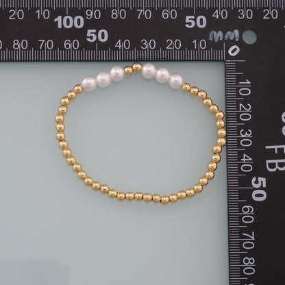 Gold Beaded Bracelet,18K Gold Filled Pearl Bracelet,Half-finished Adjustable Bracelet,Semi Finished Bracelets,Bracelets for J