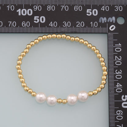 Gold Beaded Bracelet,18K Gold Filled Pearl Bracelet,Half-finished Adjustable Bracelet,Semi Finished Bracelets,Bracelets for J