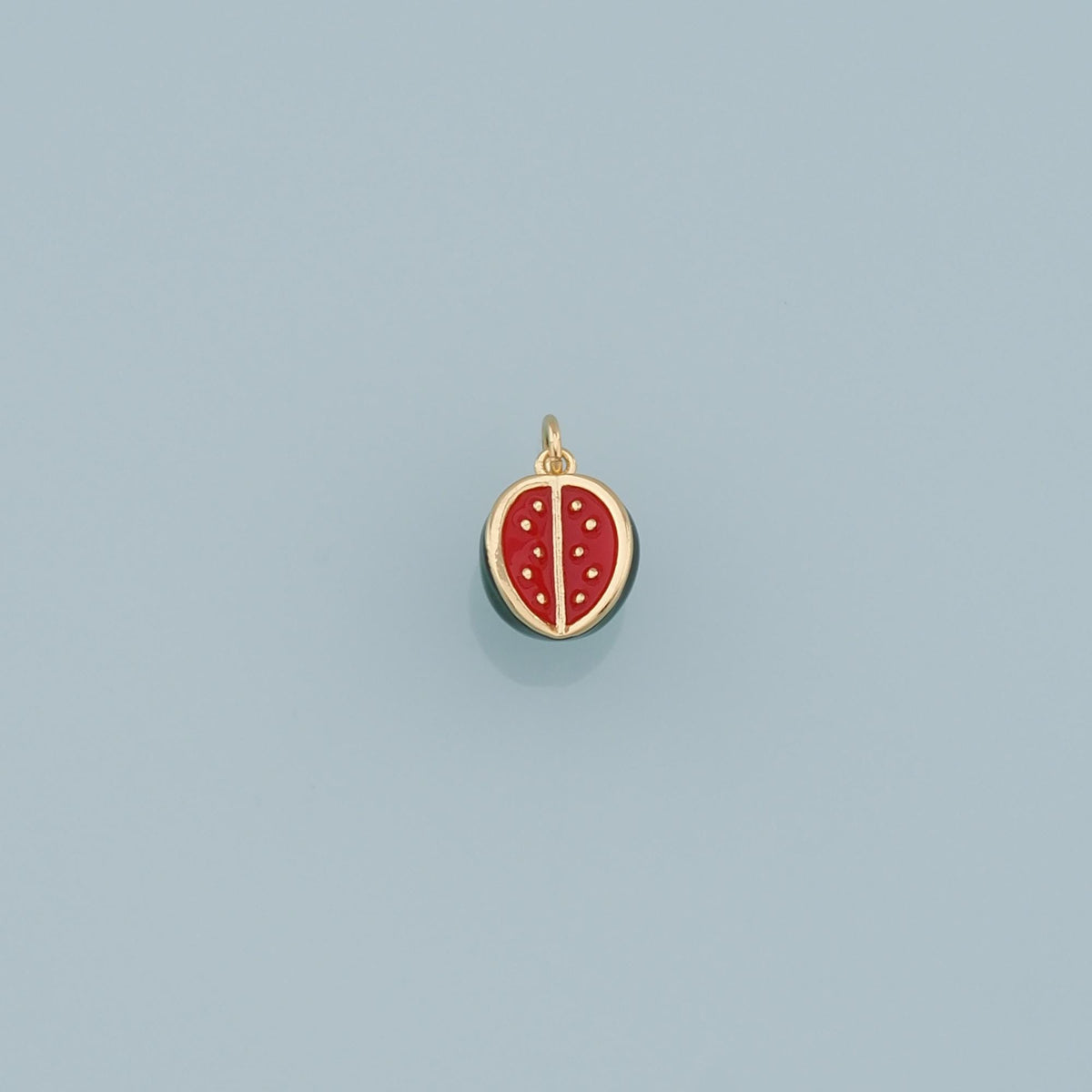 Cartoon Watermelon Charms,18K Gold Filled Enamel Watermelon Pendant,Kawaii Charm Bracelet Necklace for DIY Jewelry Making Sup