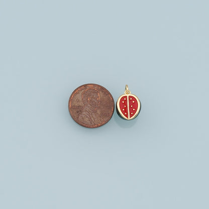 Cartoon Watermelon Charms,18K Gold Filled Enamel Watermelon Pendant,Kawaii Charm Bracelet Necklace for DIY Jewelry Making Sup