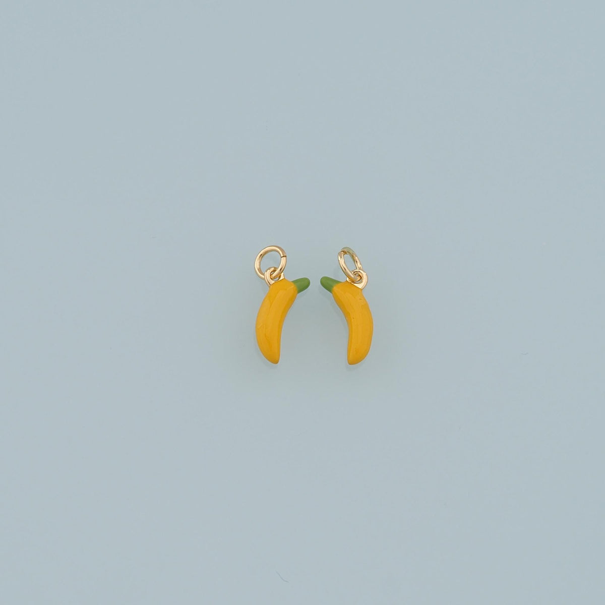 Gold Banana Charms,18K Gold Filled Enamel Banana Pendant,Kawaii Charm Bracelet Necklace for DIY Jewelry Making Supply