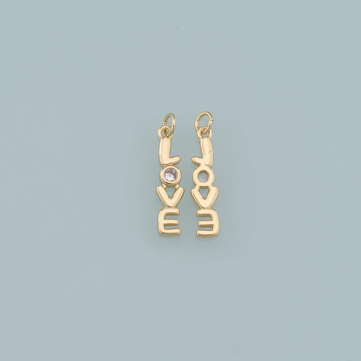 Gold letter Charms,18K Gold Filled Love Pendant,Love Charm Bracelet Necklace for DIY Jewelry Making Supply