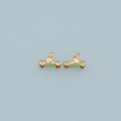 Gold Car Charms,18K Gold Filled Car Pendant,CZ Micro Pave Car Charm Bracelet Necklace for DIY Jewelry Making Supply
