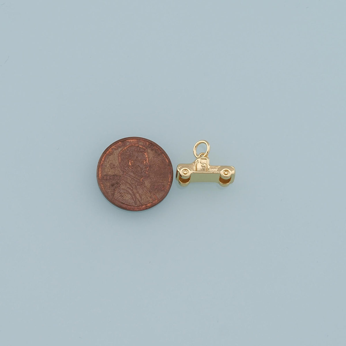 Gold Car Charms,18K Gold Filled Car Pendant,CZ Micro Pave Car Charm Bracelet Necklace for DIY Jewelry Making Supply