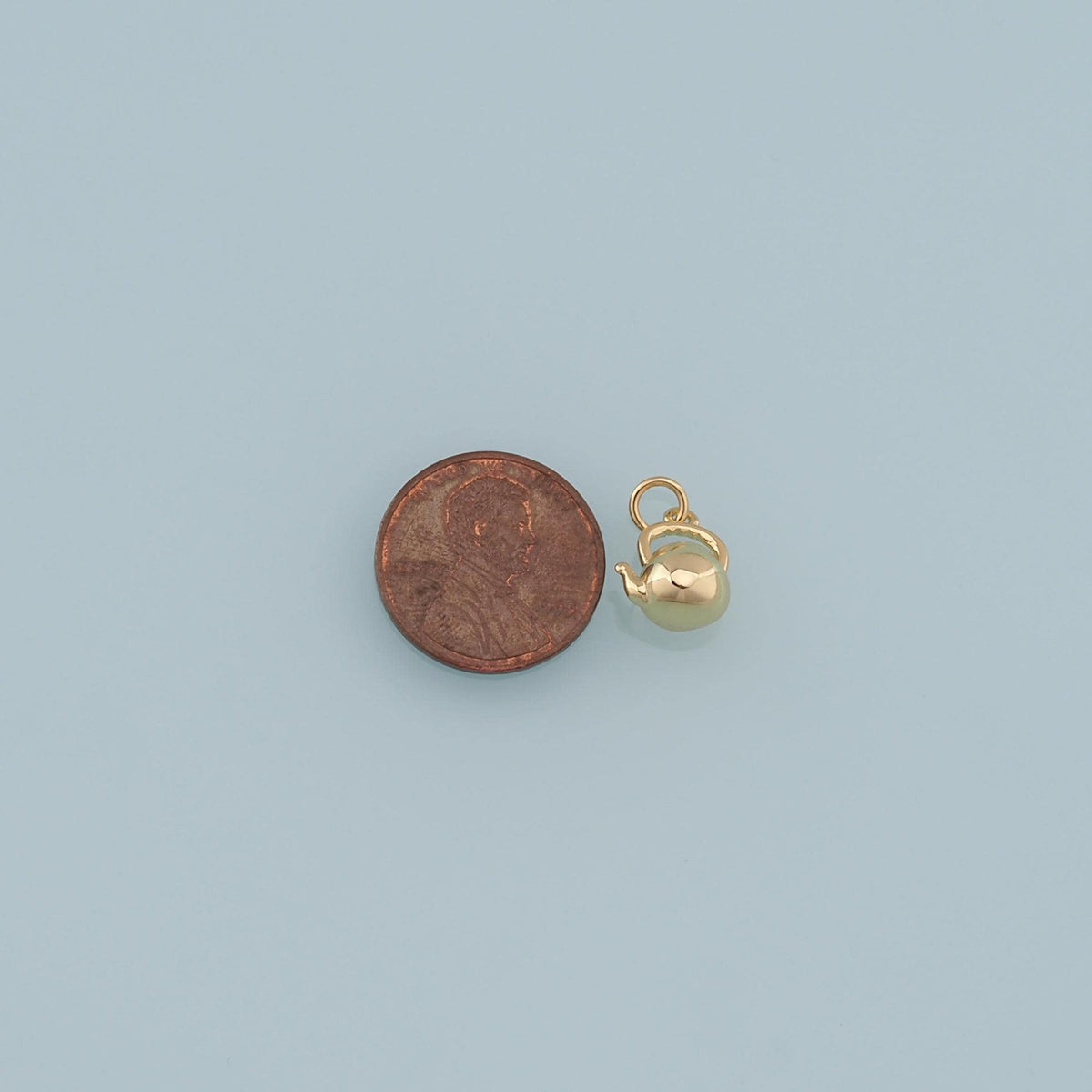 Gold Kettle Charms,18K Gold Filled Kettle Pendant,Teapot Kettle Charm Bracelet Necklace for DIY Jewelry Making Supply