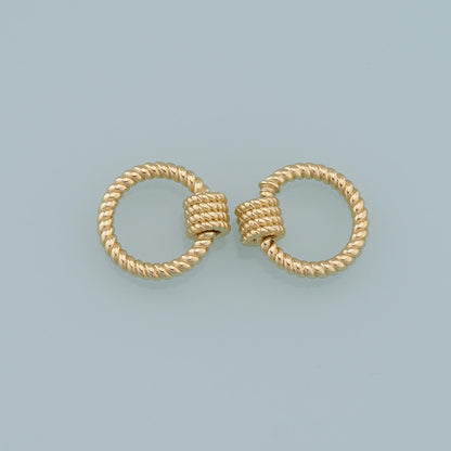 18K Gold Filled Round Carabiner Clasp,Buckle Clasp,Carabiner Screw Clasp,Turnbuckle,for DIY Jewelry