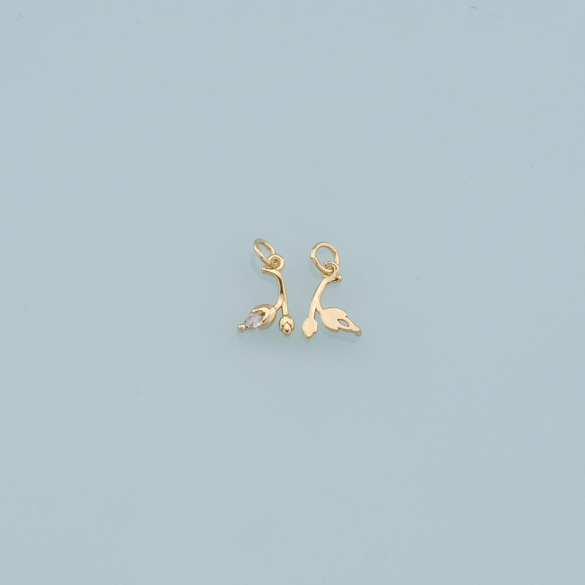 Gold Tulip Charms,18K Gold Filled Tulip Pendant,Tulip Charm Bracelet Necklace for DIY Jewelry Making Supply