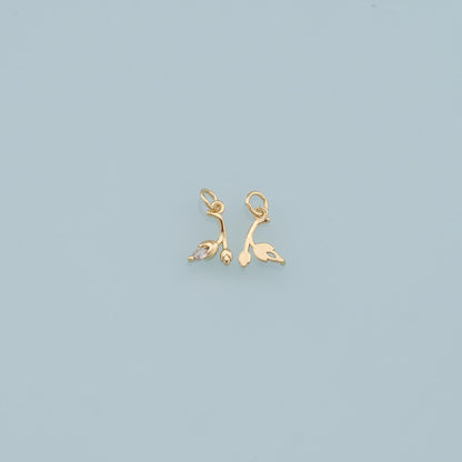 Gold Tulip Charms,18K Gold Filled Tulip Pendant,Tulip Charm Bracelet Necklace for DIY Jewelry Making Supply