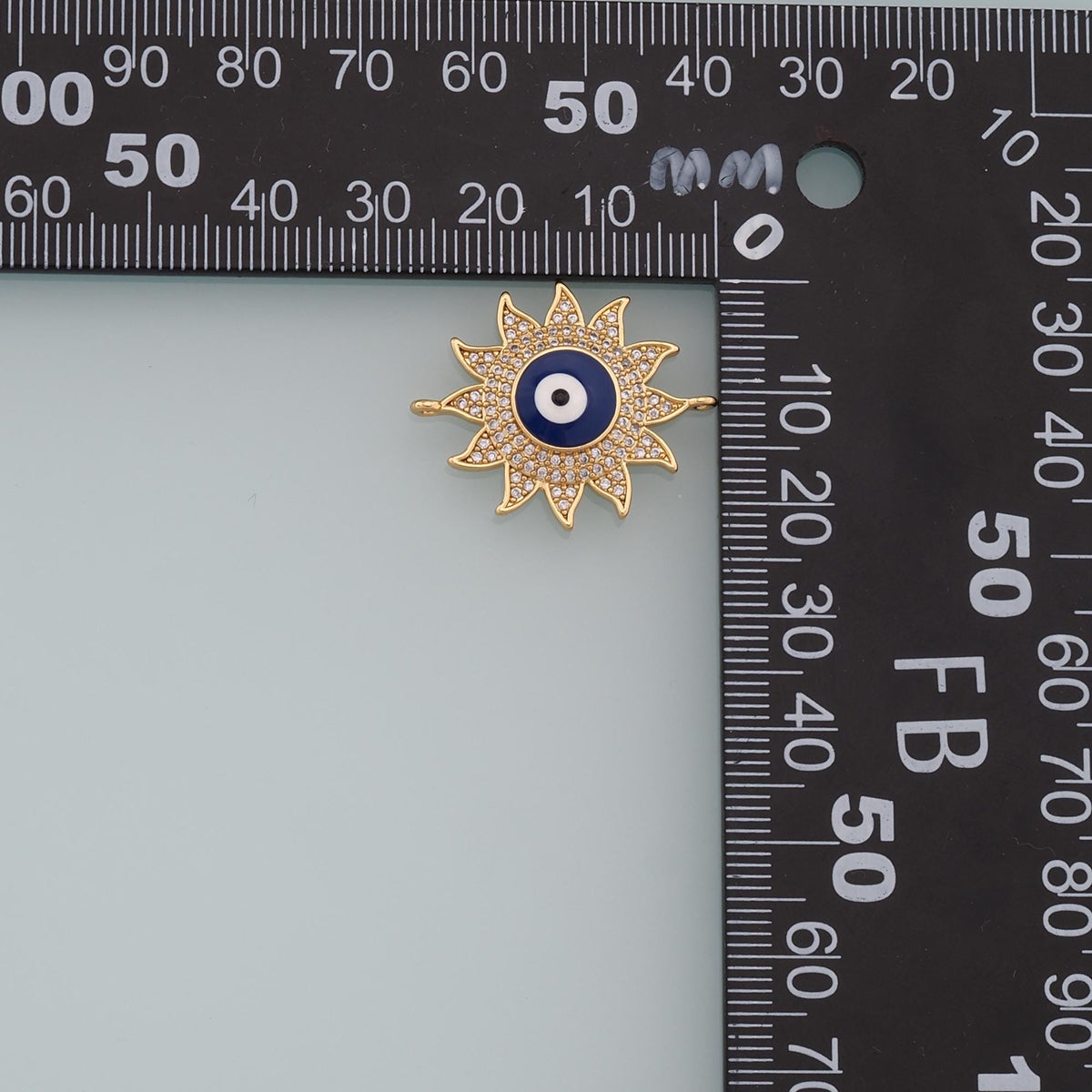 Gold Evil Eye Charms,18K Gold Filled Evil Eye Sun Pendant,CZ Micro Pave Evil Eye Charm Bracelet Necklace for DIY Jewelry Maki
