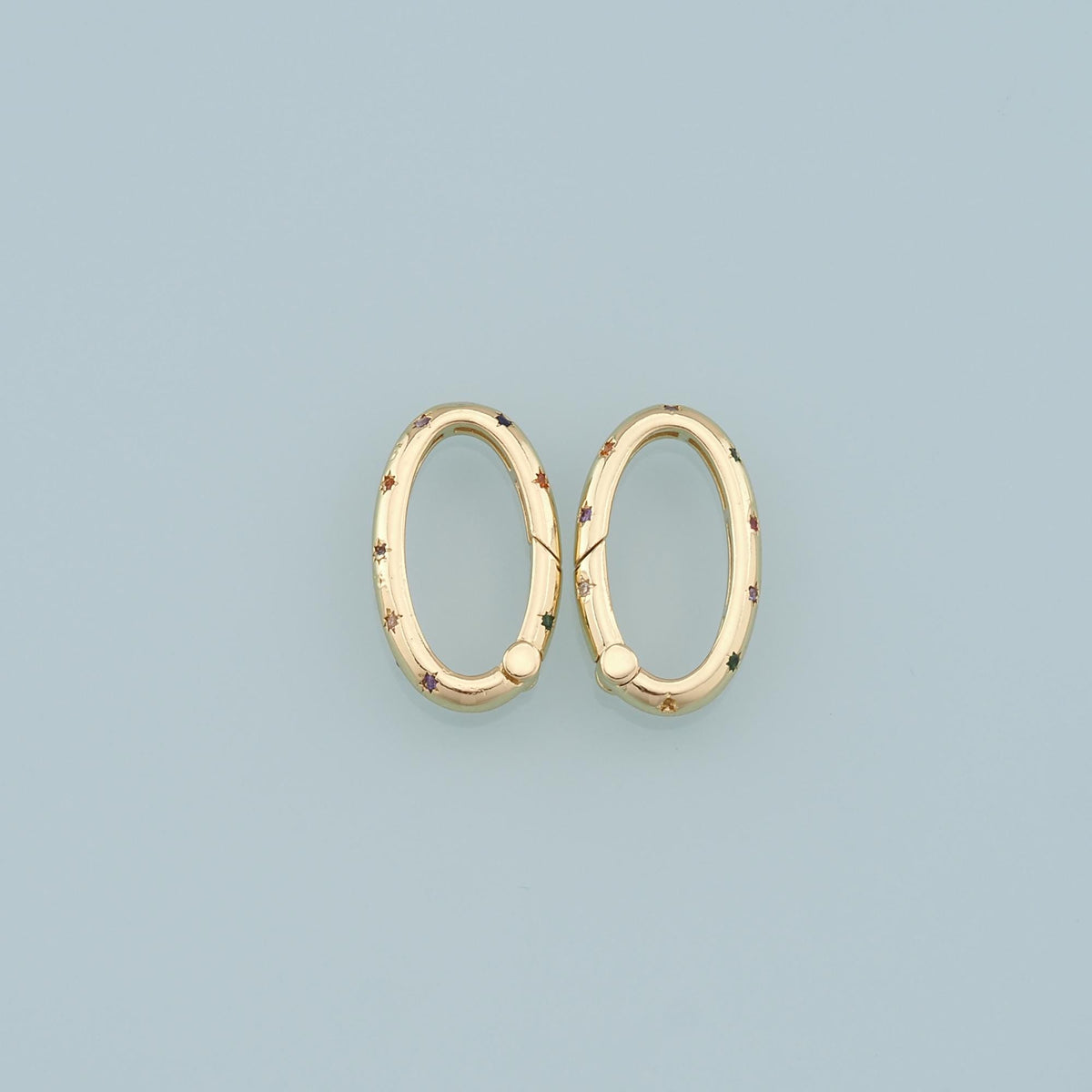 18K Gold Filled Oval Carabiner Clasp,Buckle Clasp,Carabiner Screw Clasp,Turnbuckle,for DIY Jewelry