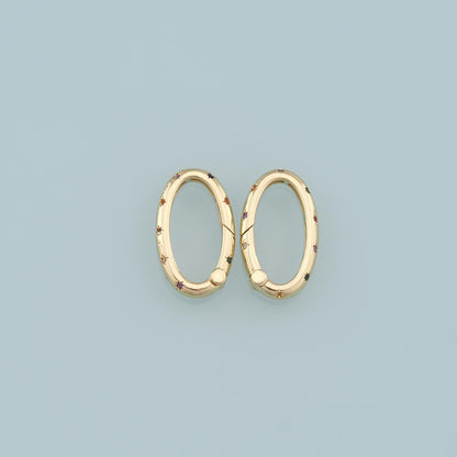 18K Gold Filled Oval Carabiner Clasp,Buckle Clasp,Carabiner Screw Clasp,Turnbuckle,for DIY Jewelry