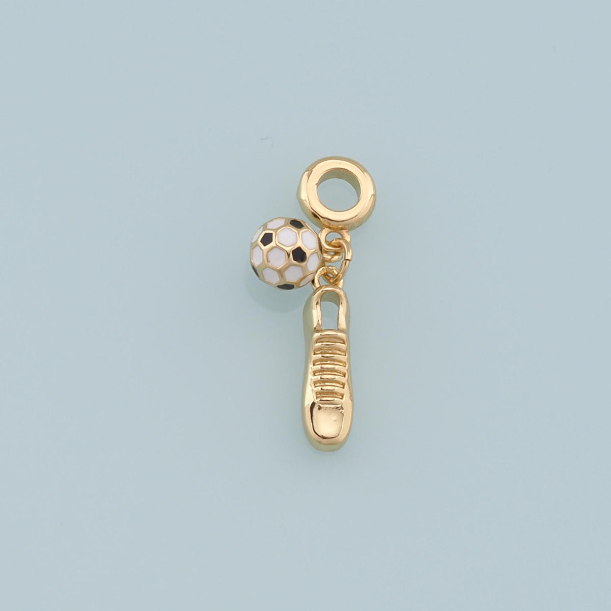 Gold Football Charms,18K Gold Filled Football Pendant,Soccer Shoes Charm Bracelet Necklace for DIY Jewelry Making Supply