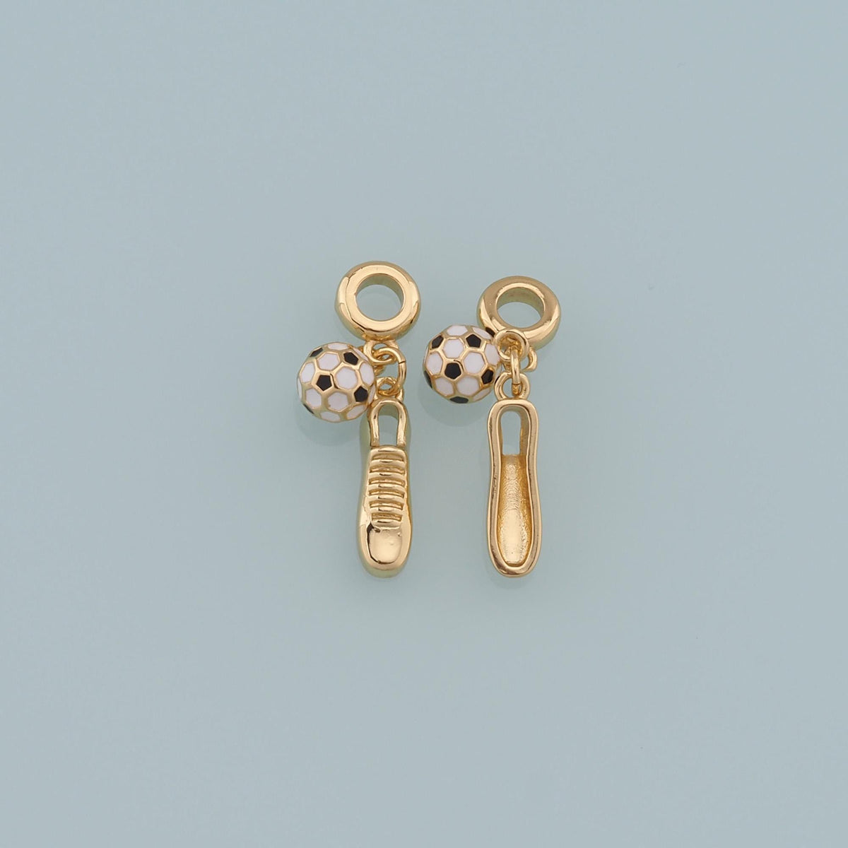 Gold Football Charms,18K Gold Filled Football Pendant,Soccer Shoes Charm Bracelet Necklace for DIY Jewelry Making Supply