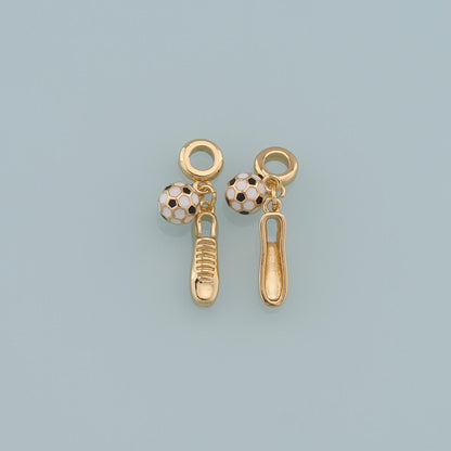 Gold Football Charms,18K Gold Filled Football Pendant,Soccer Shoes Charm Bracelet Necklace for DIY Jewelry Making Supply