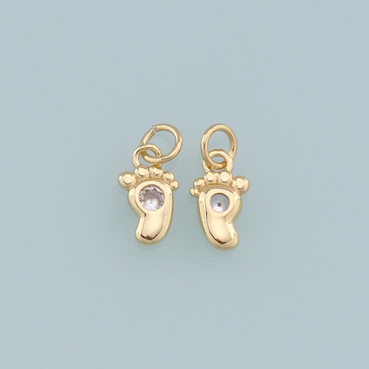 18K Gold Filled Hand CZ Charm Pendant for Jewelry Making