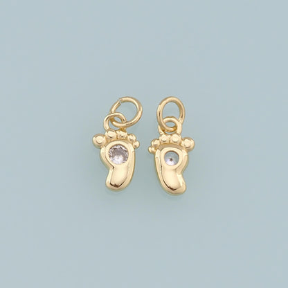 18K Gold Filled Hand CZ Charm Pendant for Jewelry Making