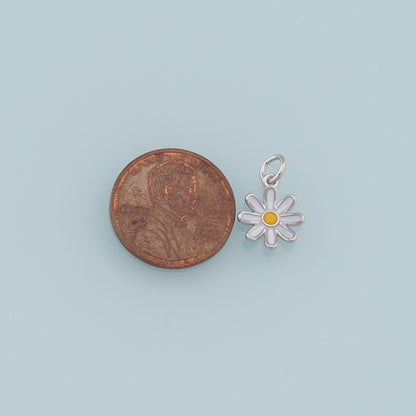 Gold Daisy Charms,18K Gold Filled Daisy Pendant,Enamel Daisy Charm Bracelet Necklace for DIY Jewelry Making Supply