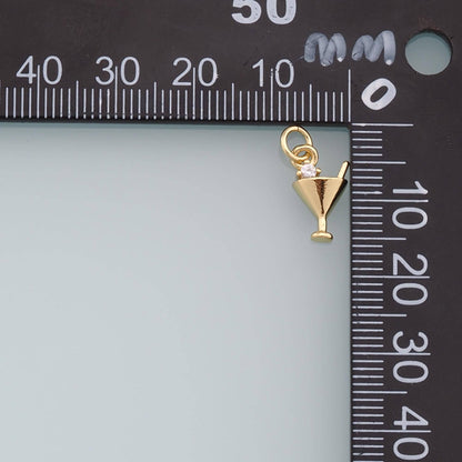 Gold Tiny Wine Glass Charms,18K Gold Filled Wine Glass Pendant,Wine Glass Charm Bracelet Necklace for DIY Jewelry Making Supp