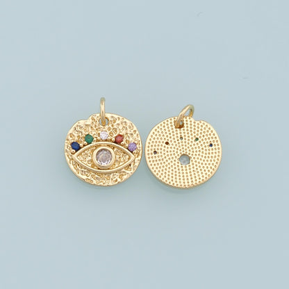 Gold Evil Eye Charms,18K Gold Filled Evil Eye Pendant,Evil Eye Charm Bracelet Necklace for DIY Jewelry Making Supply