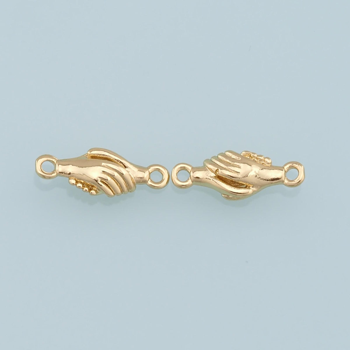 Gold Shake Hand Charms,18K Gold Filled Gesture Pendant,Friendship Charm Bracelet Necklace for DIY Jewelry Making Supply