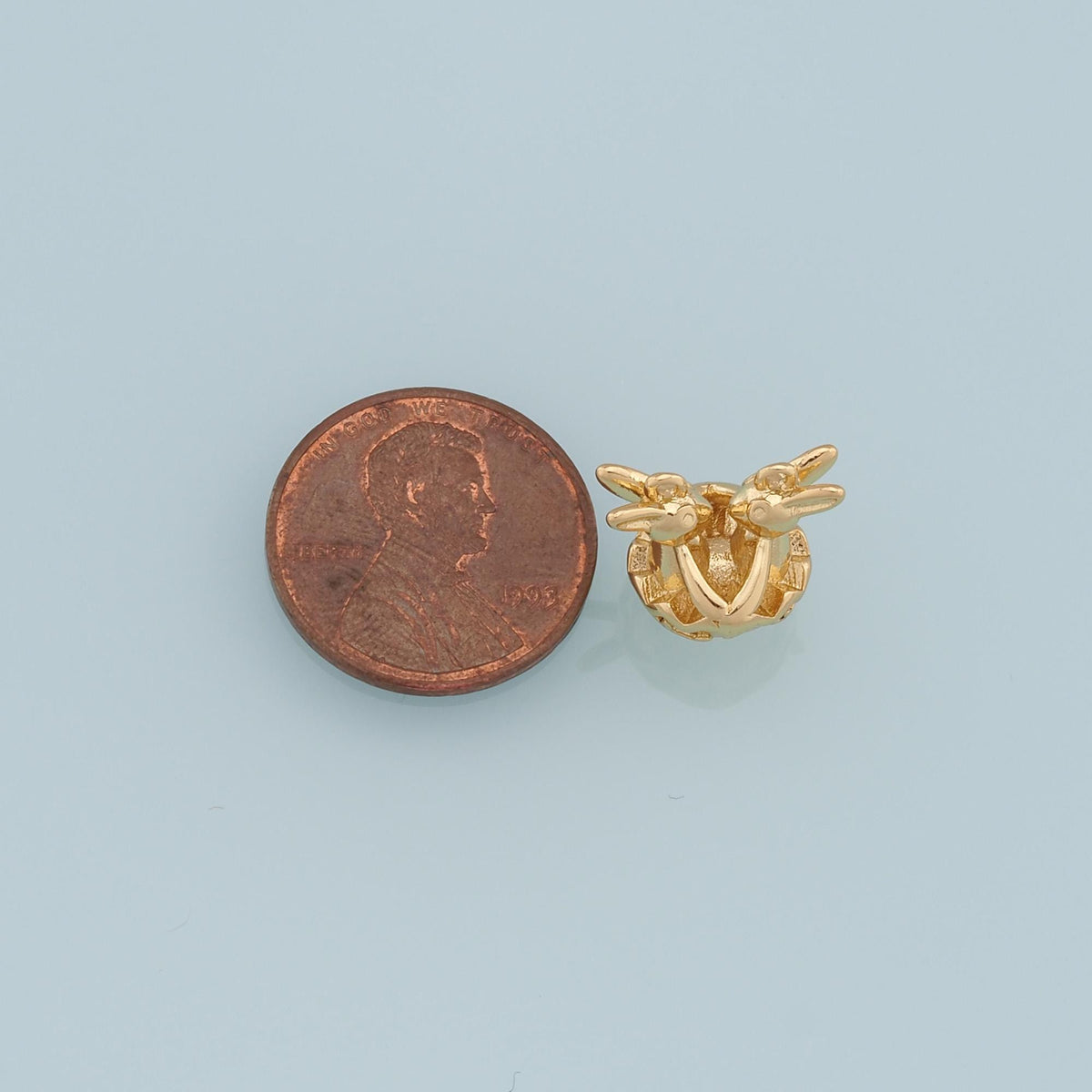 Gold Rabbit Charms,18K Gold Filled Rabbit Pendant,Animal Charm Bracelet Necklace for DIY Jewelry Making Supply