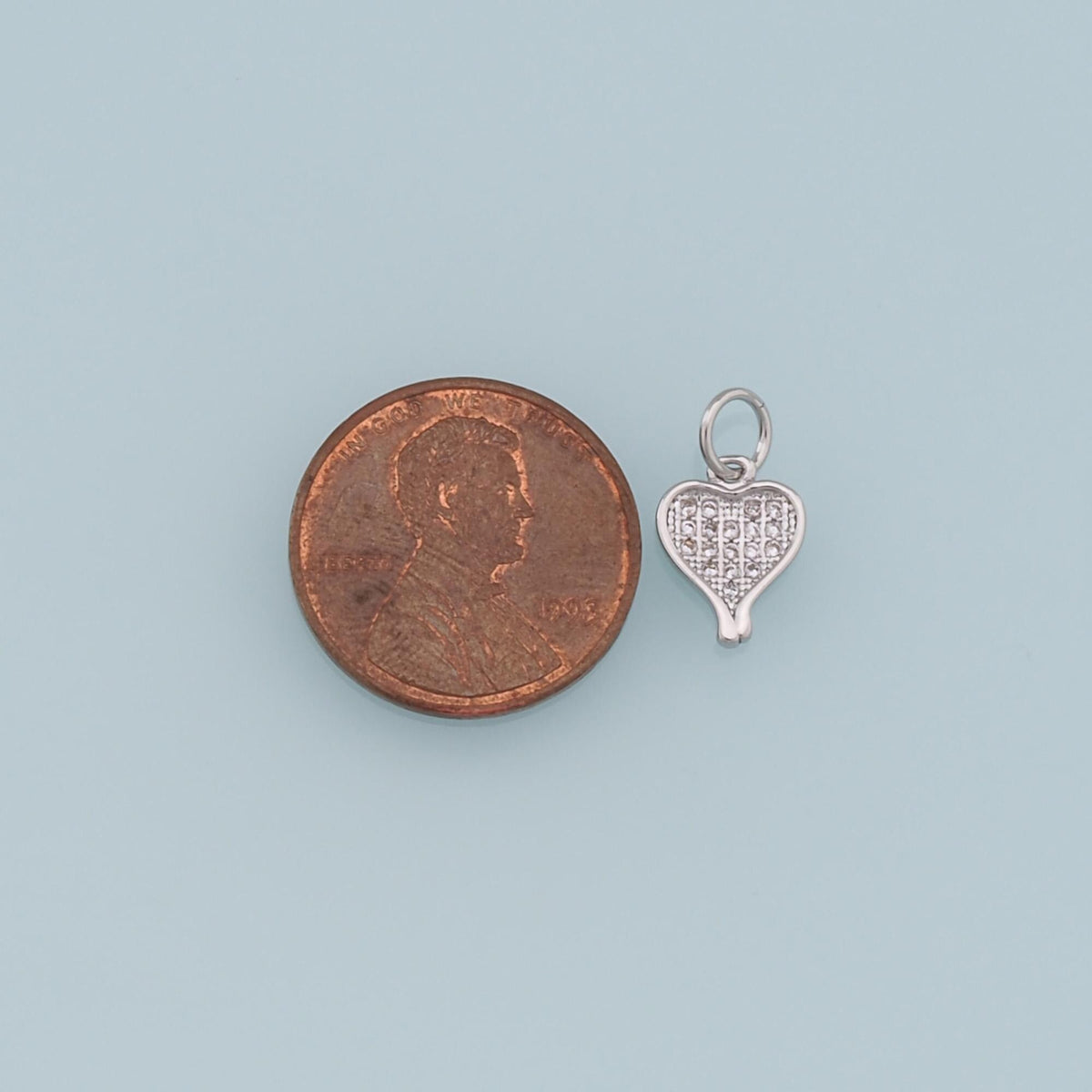 Gold Heart Charms,18K Gold Filled CZ Heart Pendant,Tiny Heart Charm Bracelet Necklace for DIY Jewelry Making Supply